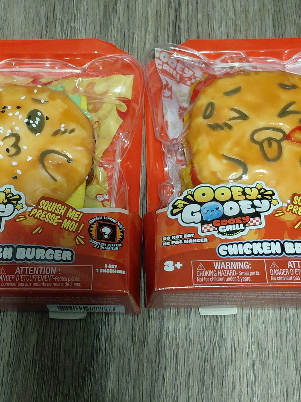 Ooey Gooey Smooosh Burger & Chicken BBQoo Set Squishy Play Food Sensory Toy